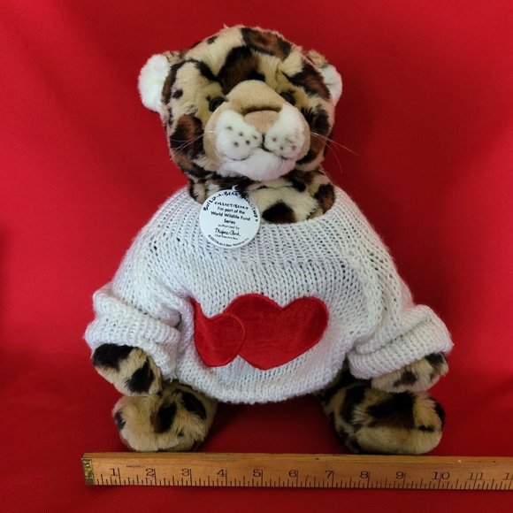 Build A Bear Workshop Collectibear Leopard White Knit Sweater - Picture 4 of 13